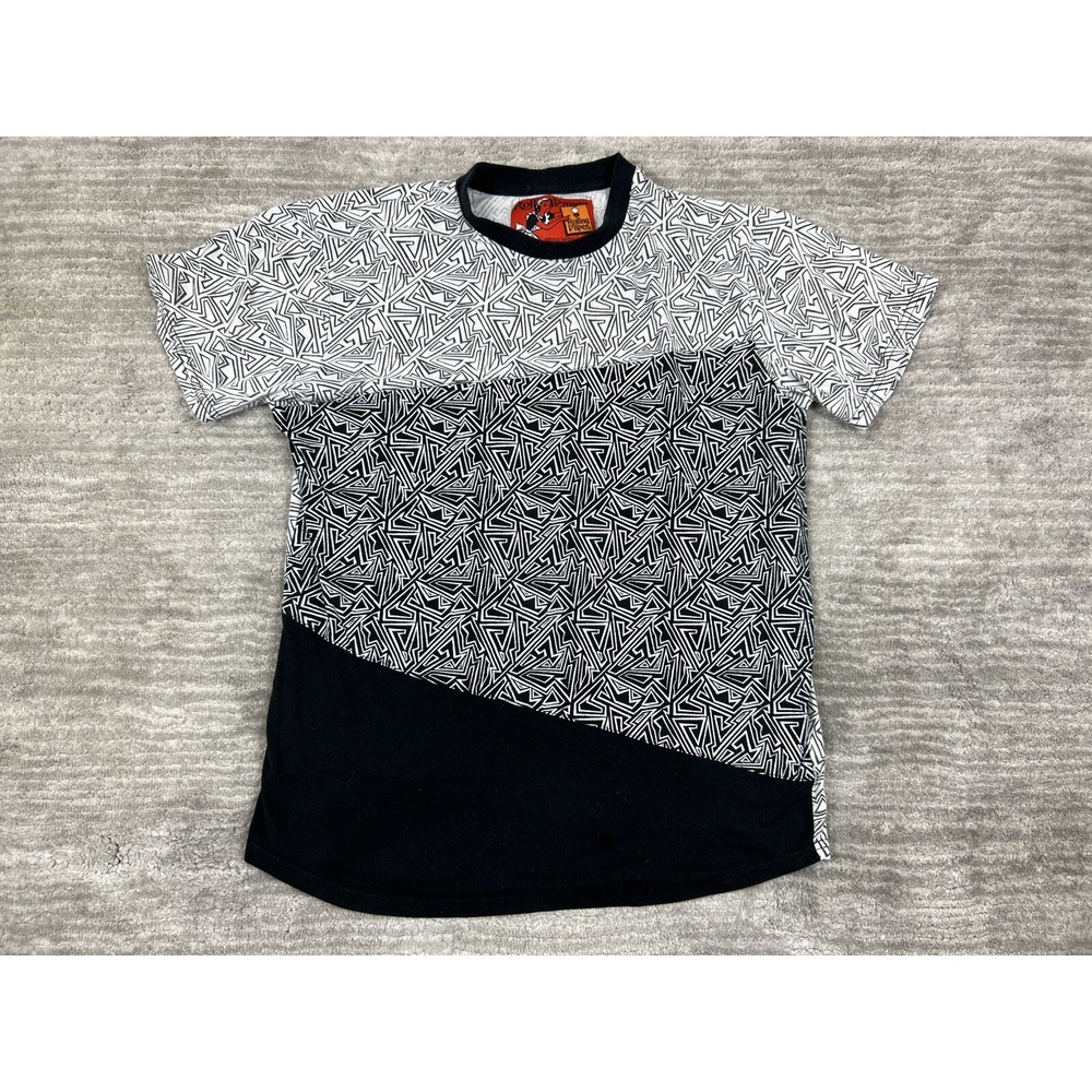 Rolling Paper T Shirt Mens S Black White Geometric Maze Print Streetwear Tee